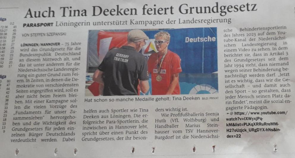 Tina Deeken feiert Grundgesetz